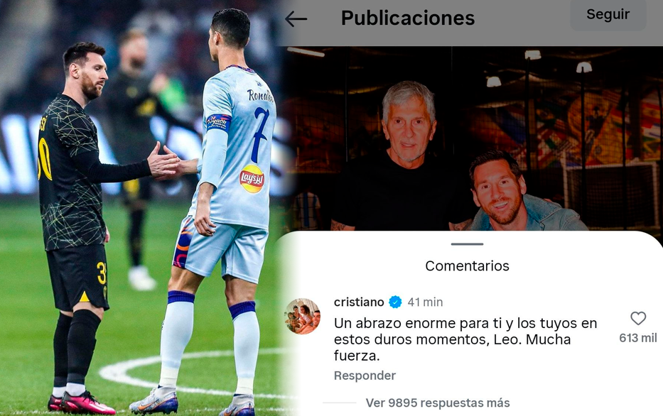 El emotivo mensaje de Cristiano Ronaldo a Lionel Messi por la muerte de su padre Jorge
