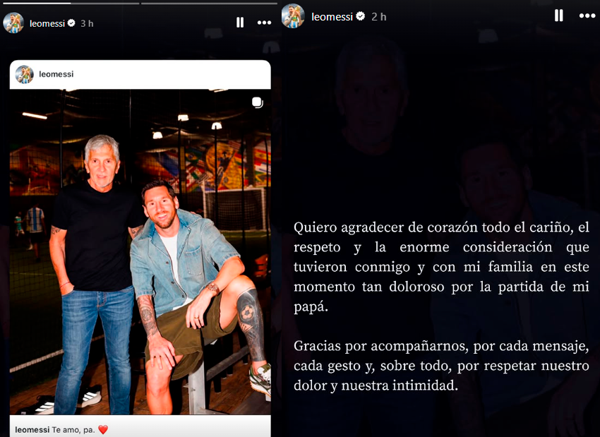Mensaje de agradecimiento de Messi a sus seguidores.