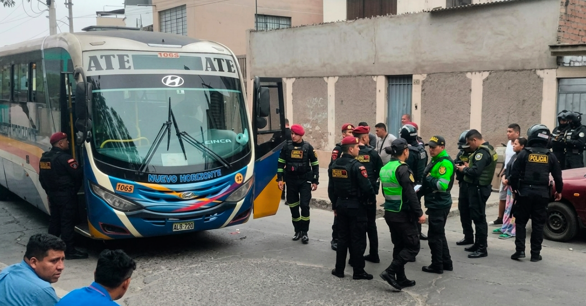 Unidades de la PNP post ataque a la unidad de Nuevo Horizonte