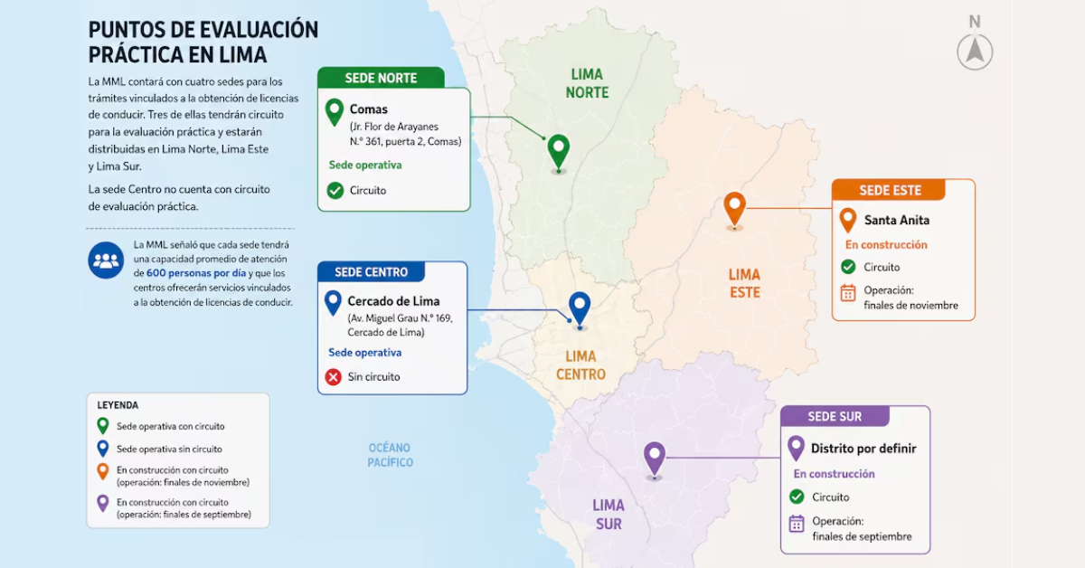 Nuevas sedes para emitir licencia de conducir