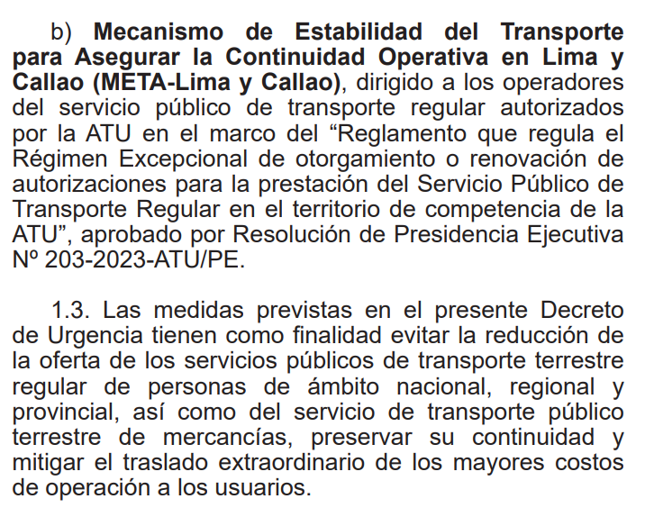 La norma busca asegurar la continuidad del transporte a nivel nacional.