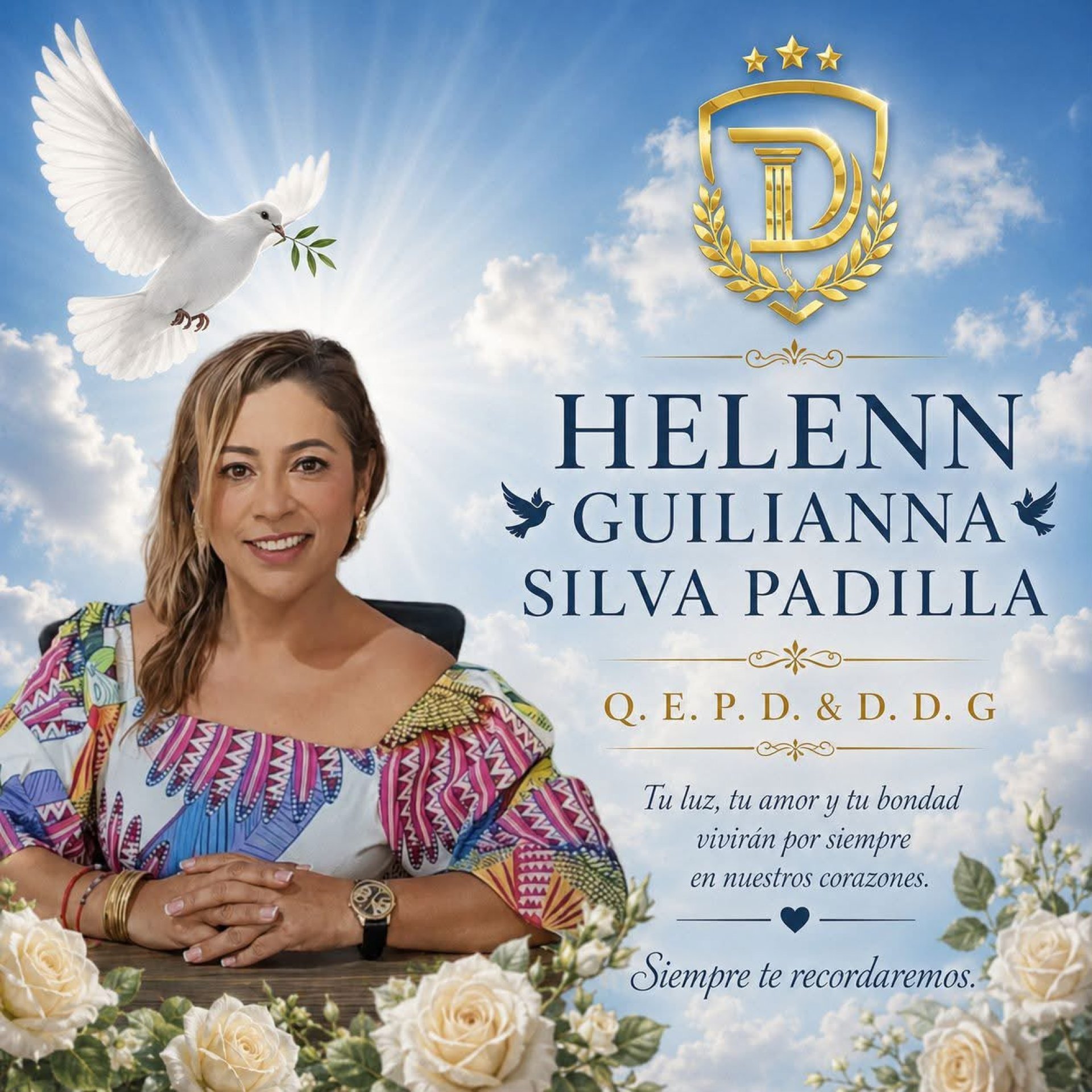 Flyer de despedida para Helenn Guilianna Silva Padilla
