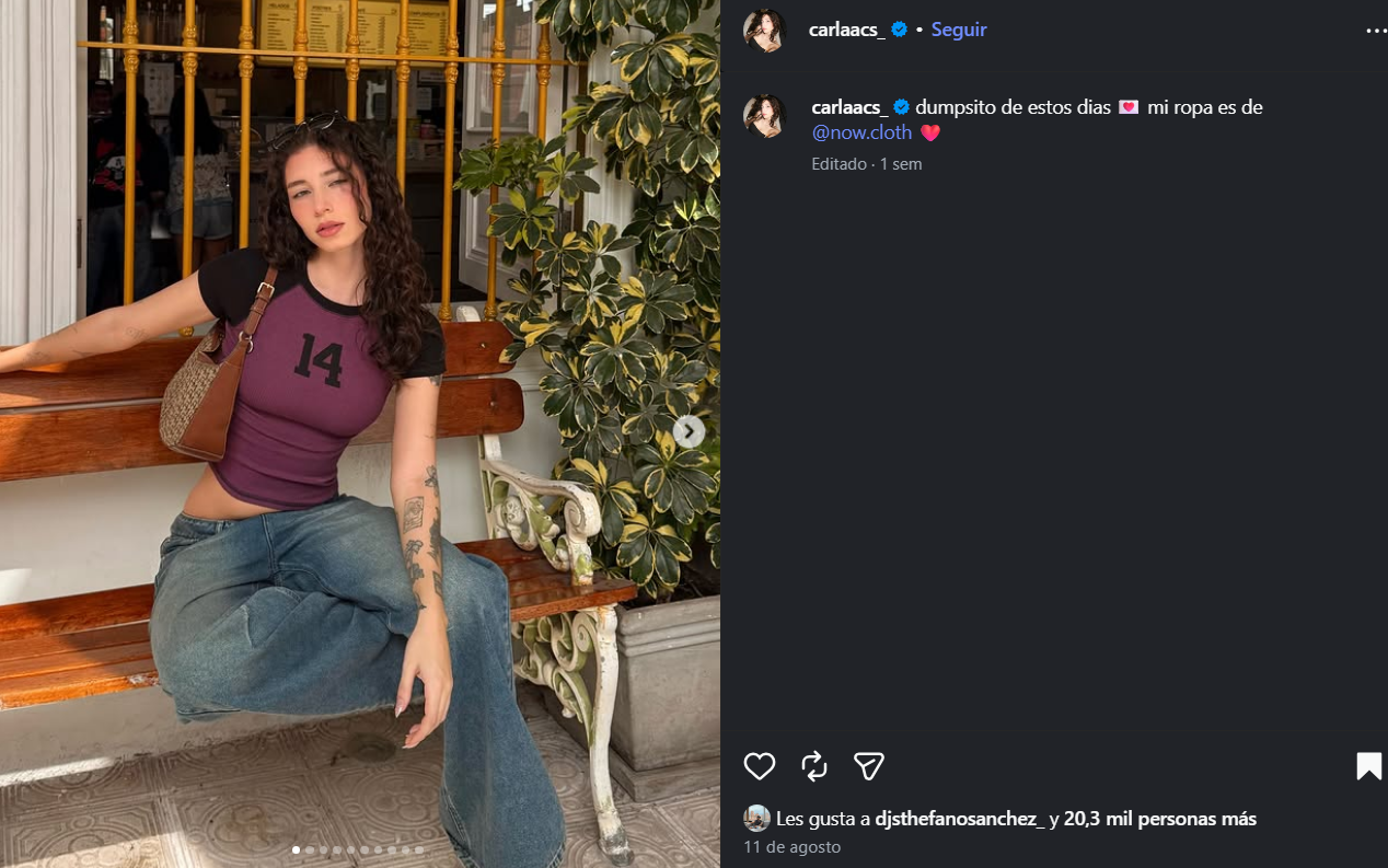Carla Campos en redes sociales