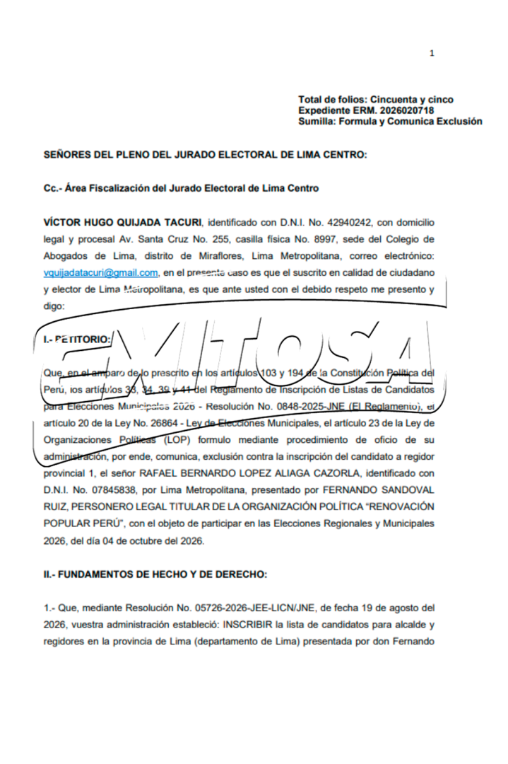 Denuncia ciudadana de V�ctor Hugo Quijada