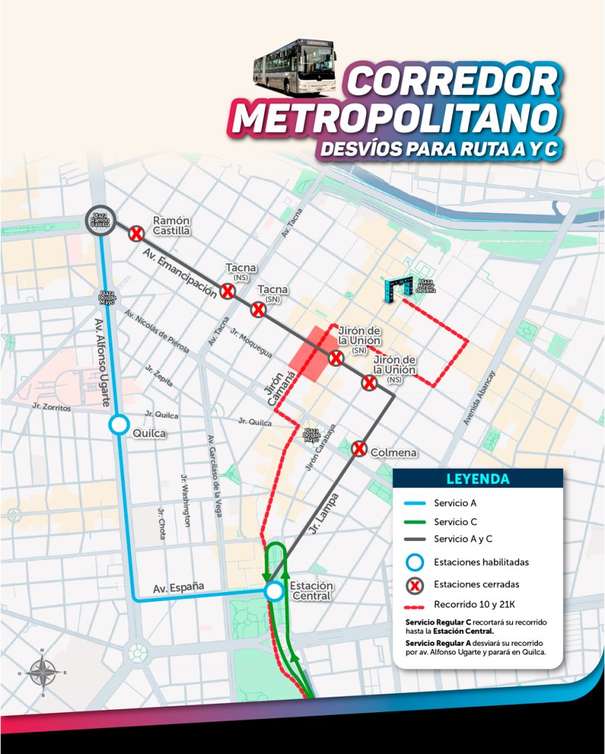 Desv�os del Metropolitano.