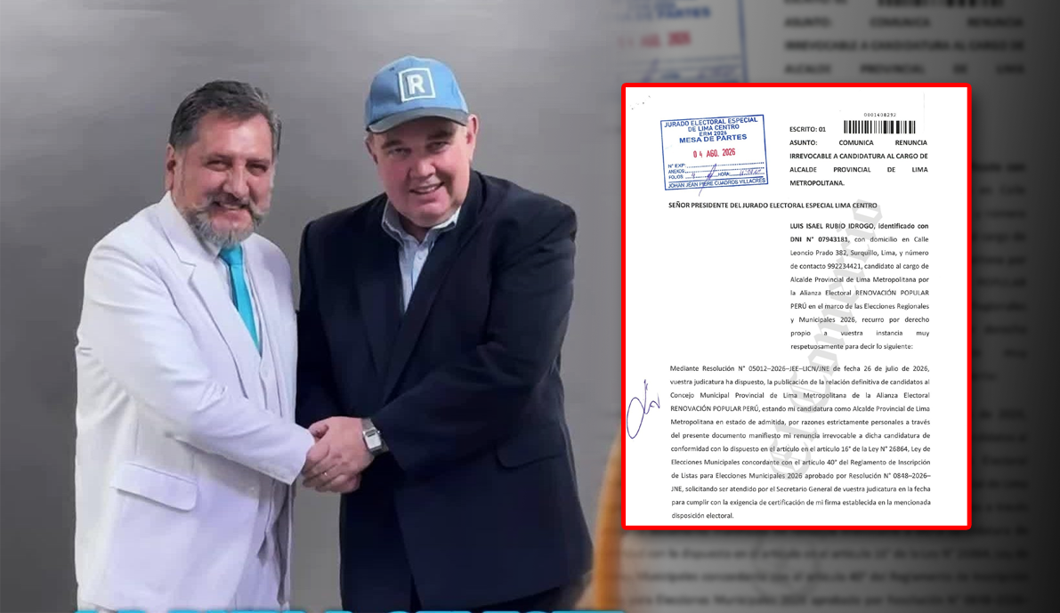 Luis Rubio renunció a su candidatura previo a vencerse el plazo.