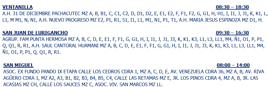 Cronograma del corte de luz el 25 de agosto.