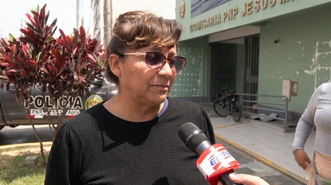 Jane Espinoza, conductora del auto impactado y pareja del herido
