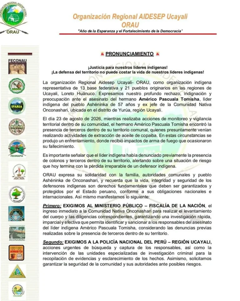Pronunciamiento de la Orau.