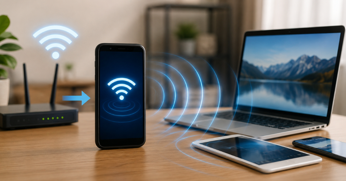 Smartphone convertido en repetidor