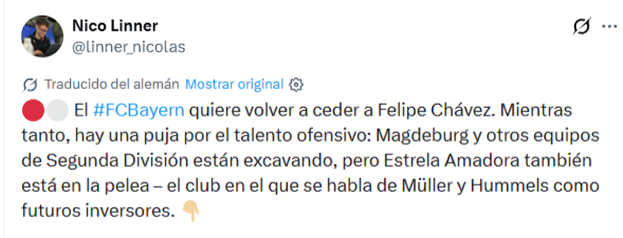 Publicación del periodista Nico Linner