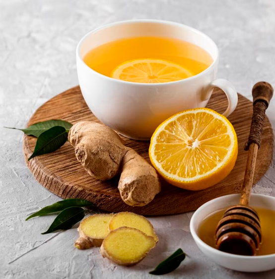 Té de jengibre con limón.