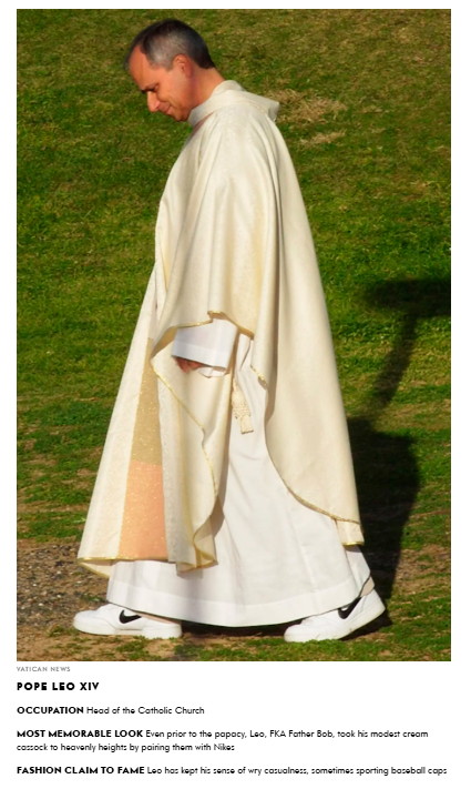 León XIV en la lista de atuendos originales de Vanity Fair