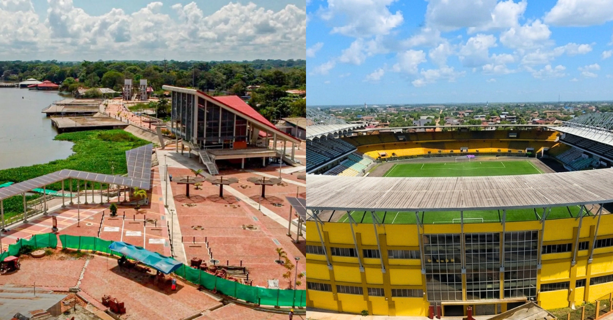 Boulevard de Yarinacocha y estadio Aliardo Soria Pérez