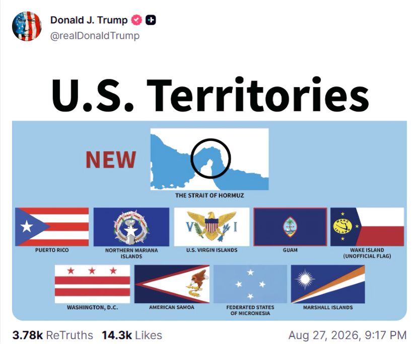 Publicación de Donald Trump en Truth Social