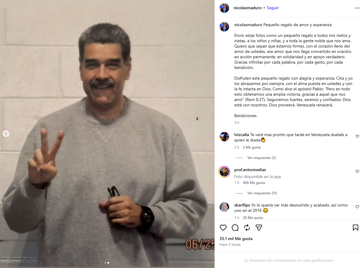 Segunda foto del post de Nicol�s Maduro en su cuenta de instagram (Captura)