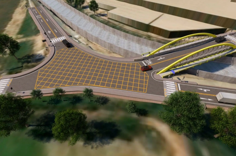 Proyección de la obra en construcción del nuevo puente La Capitana, en Huachipa