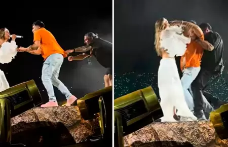 Karol G fue sorprendida por un fan en su concierto.