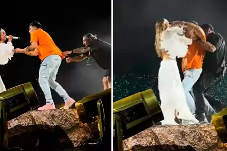 Karol G fue sorprendida por un fan en su concierto.