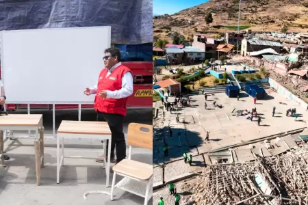 Ministerio de educaci�n env�a 20 domos de aulas prefabricadas a Chupaca, Jun�n.