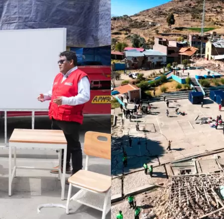 Ministerio de educaci�n env�a 20 domos de aulas prefabricadas a Chupaca, Jun�n.