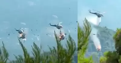 Dos helic�pteros en pleno vuelo chocaron en Grecia.