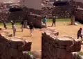 Investigan a extranjeros captados jugando f�tbol dentro del Complejo Arqueol�gico de Chinchero
