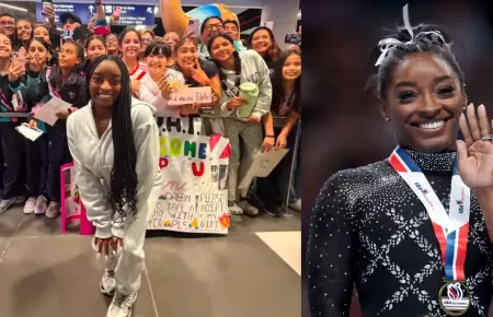 Atleta multicampeona, Simone Biles, lleg� al Per�