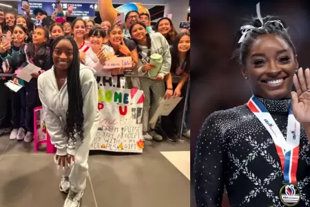 Atleta multicampeona, Simone Biles, lleg� al Per�