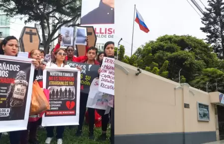 Familiares de peruanos enviados a guerra de Rusia, realizaron protesta