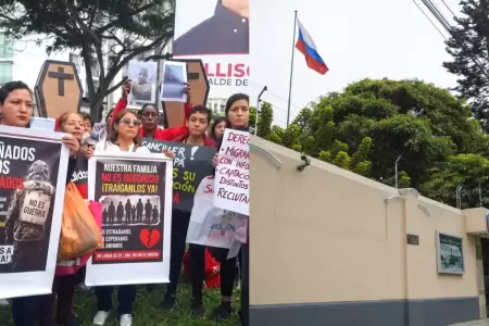 Familiares de peruanos enviados a guerra de Rusia, realizaron protesta