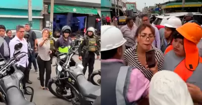 Autoridad tuvo fuerte enfrentamiento por obra de v�a p�blica.