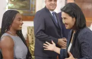 Keiko Fujimori sorprende con saludo en inglés a Simone Biles, quien iniciará cuenta regresiva para los Panamericanos 2027
