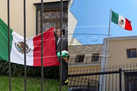 Bandera de M�xico vuelve a flamear sobre su Embajada en nuestro pa�s