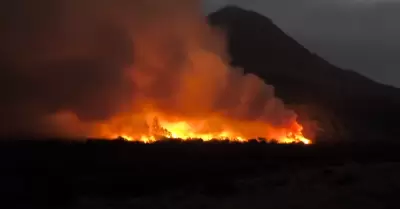 Fuerte incendio forestal en el distrito de Coayllo en Ca�ete