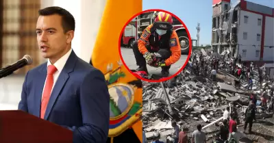 Daniel Noboa ofrece apoyo de equipo USAR a Colombia tras fuerte sismo 7.4