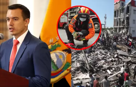 Daniel Noboa ofrece apoyo de equipo USAR a Colombia tras fuerte sismo 7.4