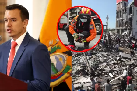 Daniel Noboa ofrece apoyo de equipo USAR a Colombia tras fuerte sismo 7.4