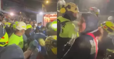 Rescatan a mujer tras 10 horas atrapada bajo escombros en Colombia