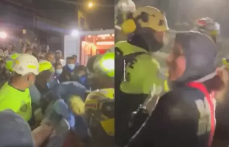 Rescatan a mujer tras 10 horas atrapada bajo escombros en Colombia