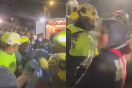 Rescatan a mujer tras 10 horas atrapada bajo escombros en Colombia