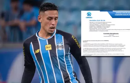Erick Noriega fue castigado econ�mica y deportivamente por CONMEBOL