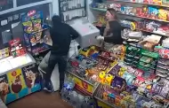 Ladrón ingresa a robar a una bodega y termina siendo golpeado por dos trabajadoras con una caja de cerveza