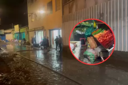 Tres mercados quedaron inundados tras colapso del desag�e por lluvias