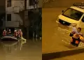 Rescatan a familias atrapadas tras inundaciones provocadas por lluvias en Lima Sur