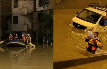 Personal de la Polici�a rescata a personas de inundaciones en VES y VMT