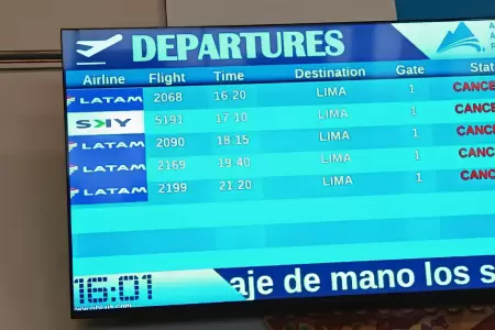 Vuelos en el aeropuerto de Tacna contin�an suspendidos por lluvias