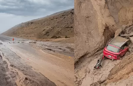 Intensas lluvias provocan huaico en carretera Costanera en Tacna
