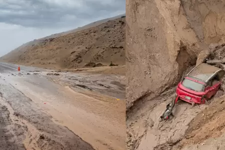 Intensas lluvias provocan huaico en carretera Costanera en Tacna