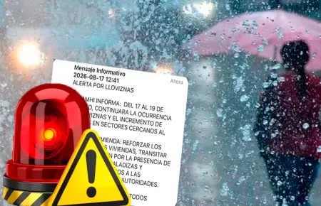 Alerta del Senamhi por lloviznas.